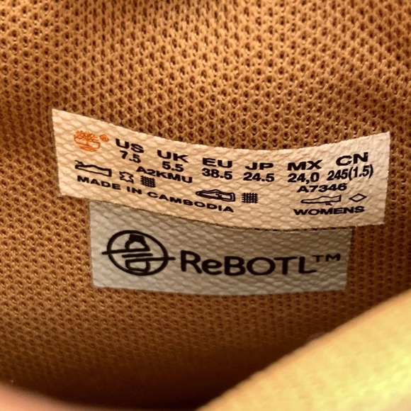 Timberland Women’s Sky 6-Inch 7.5 Lace Up Wheat Nubuck Leather Platform Boots - Picture 10 of 10